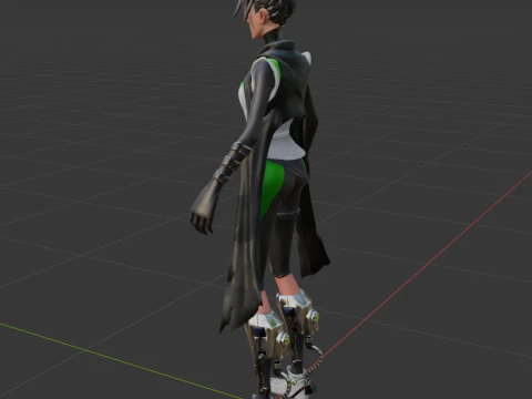 Jade Assassin Sarah - Fortnite 3D Model