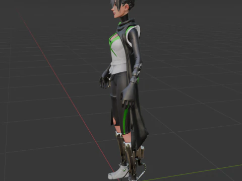 Jade Assassin Sarah - Fortnite 3D Model
