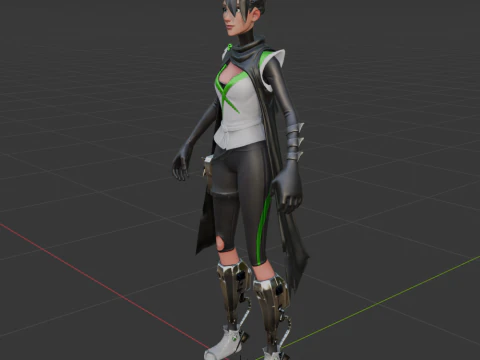 Jade Assassin Sarah - Fortnite 3D Model