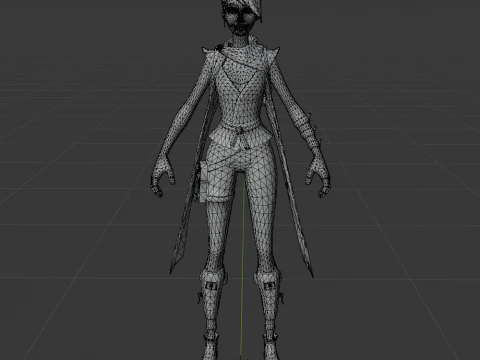 Jade Assassin Sarah - Fortnite 3D Model