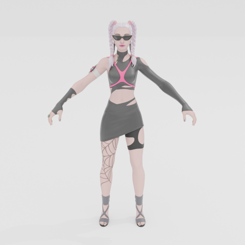 Sabina - Fortnite 3D 模型 .c4d .max .obj .3ds .fbx .stl .blend 
