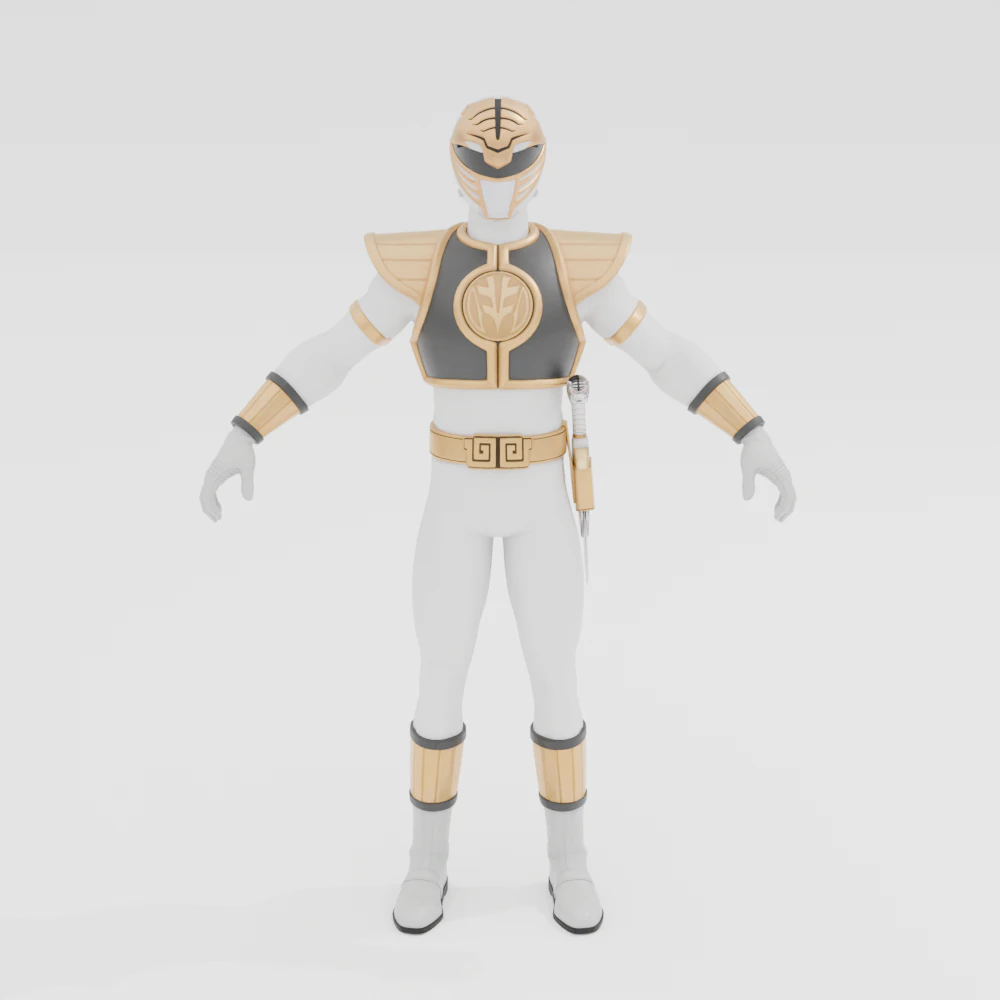 White Ranger - Fortnite 3D Model .c4d .max .obj .3ds .fbx .stl .blend 