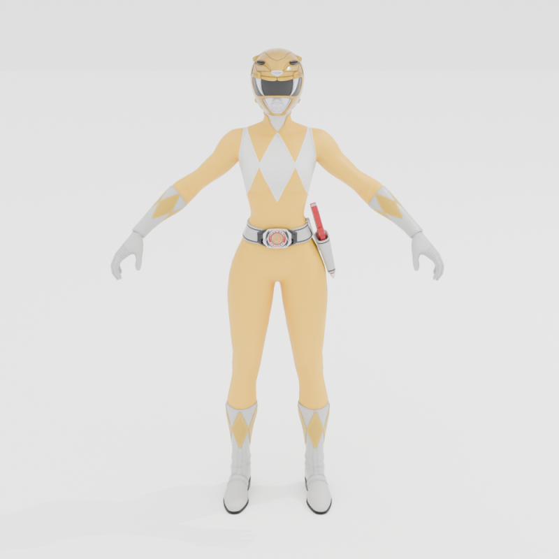 Yellow Ranger - Fortnite Model 3D .c4d .max .obj .3ds .fbx .stl .blend