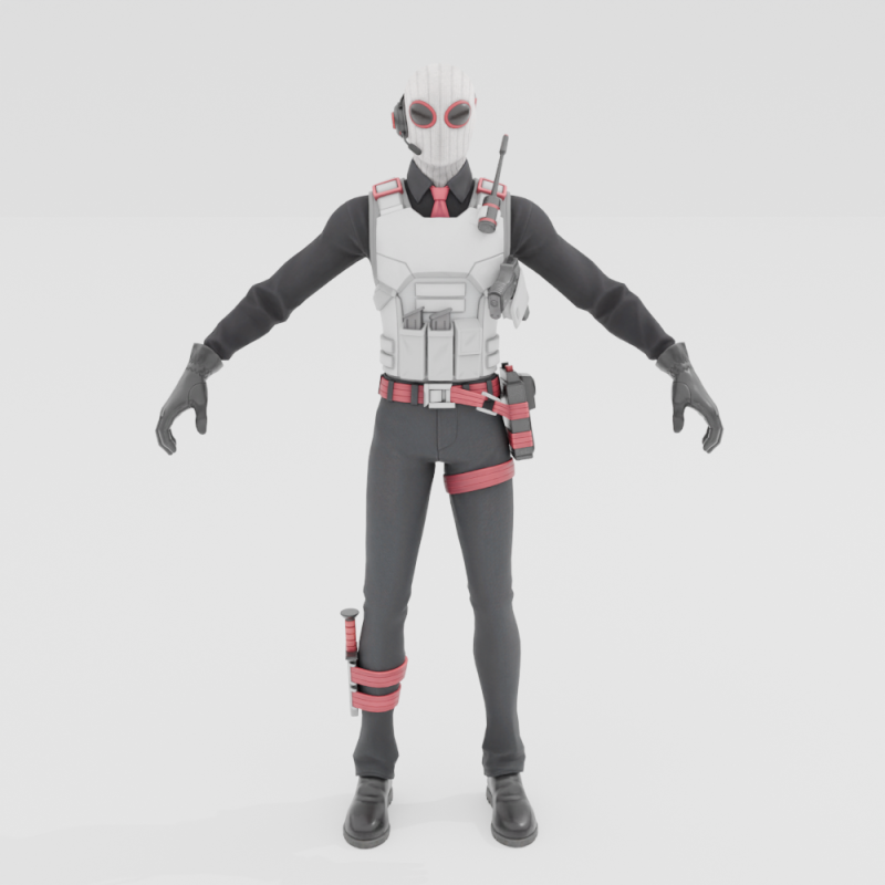 Agent Blanc - Fortnite Modelo 3D .c4d .max .obj .3ds .fbx .stl .blend