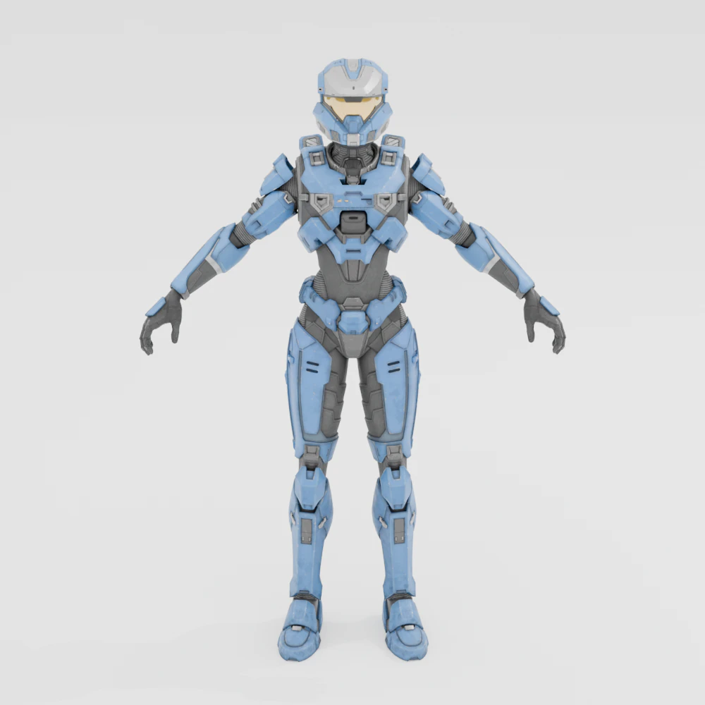 UNSC Spartan Blue - Fortnite 3D Model .c4d .max .obj .3ds .fbx .stl .blend 