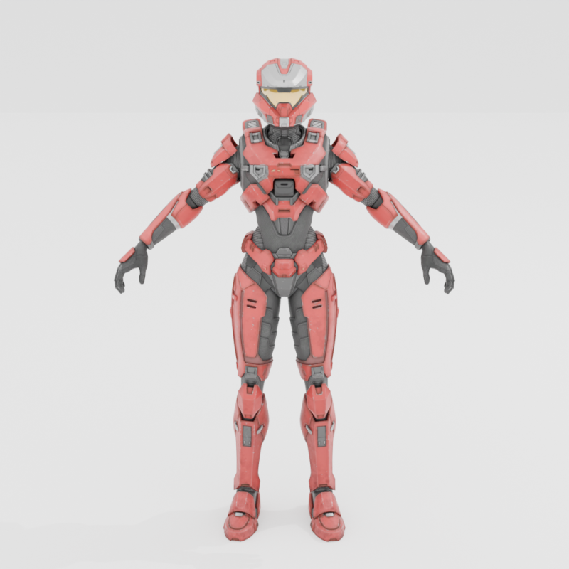 UNSC Spartan Red - Fortnite 3D 模型 .c4d .max .obj .3ds .fbx .stl .blend 