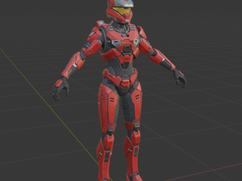 UNSC Spartan Red - Fortnite 3D 模型