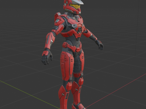 UNSC Spartan Red - Fortnite 3D 模型