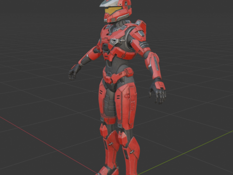 UNSC Spartan Red - Fortnite 3D 模型