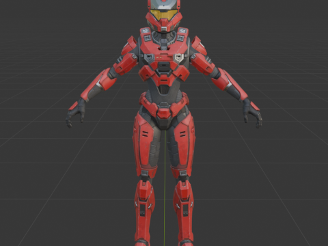 UNSC Spartan Red - Fortnite 3D 模型
