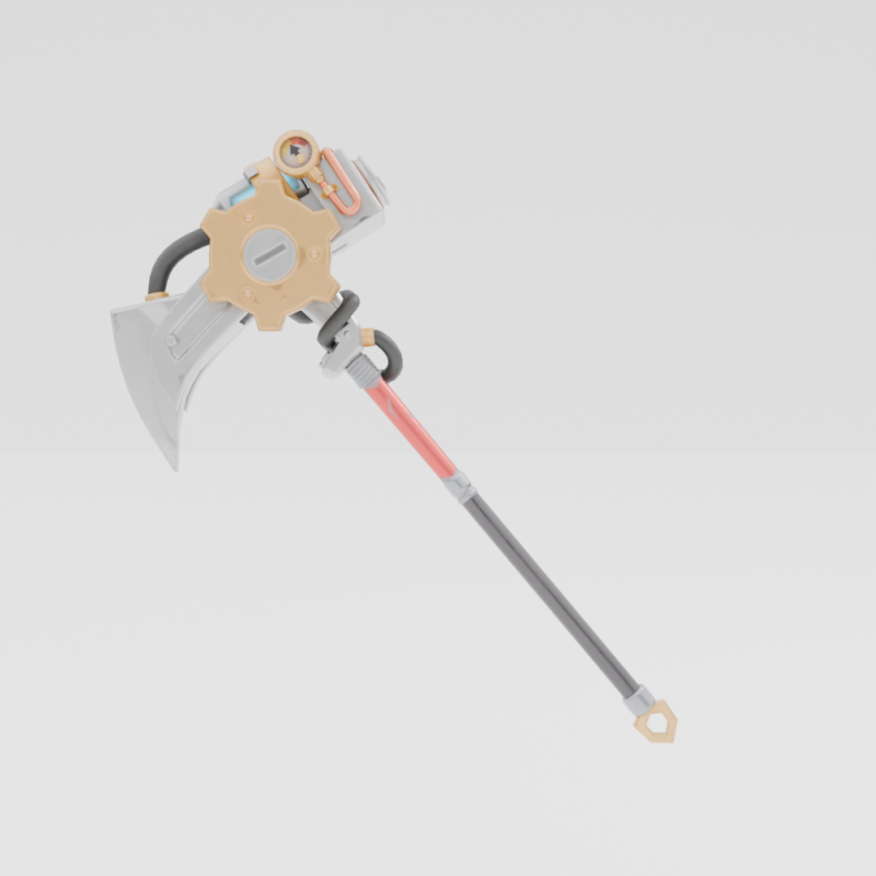 Pneumatic Pop-Axe - Fortnite 3D Model .c4d .max .obj .3ds .fbx .stl .blend 