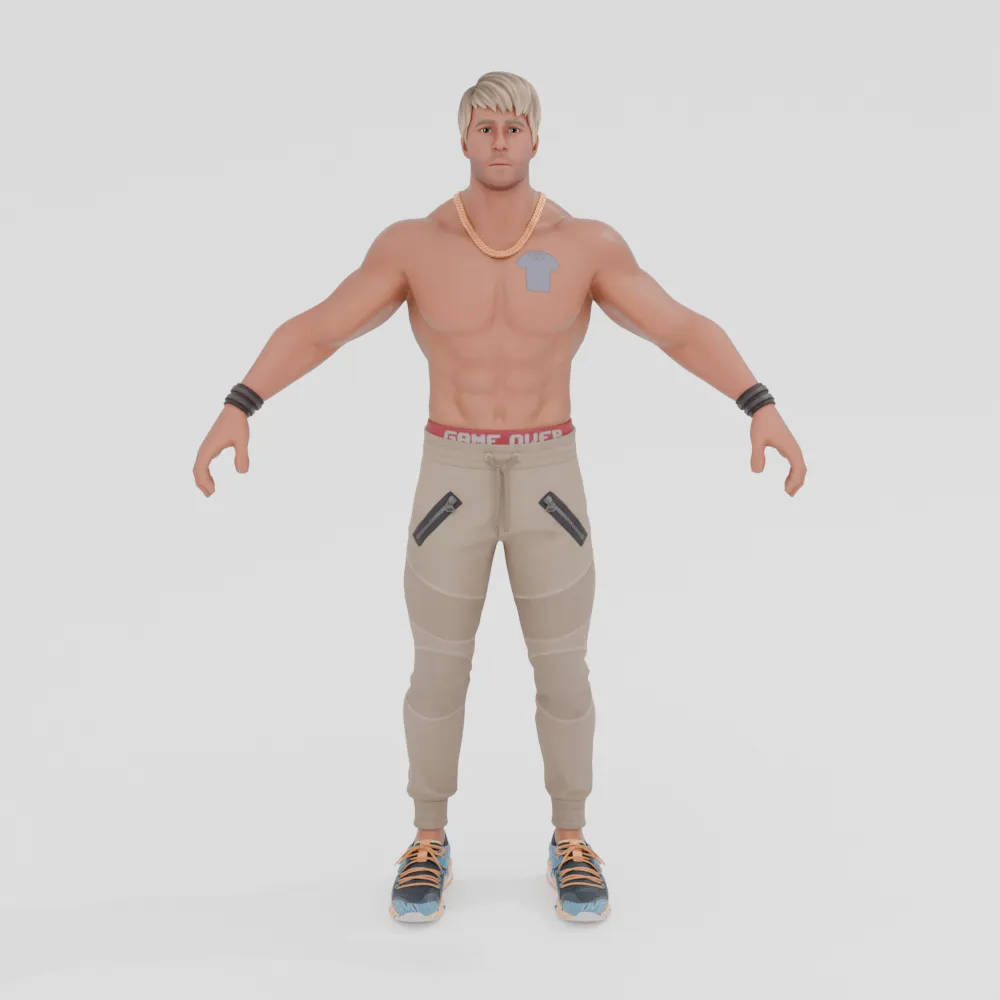 Dude - Fortnite 3D Model .c4d .max .obj .3ds .fbx .stl .blend 