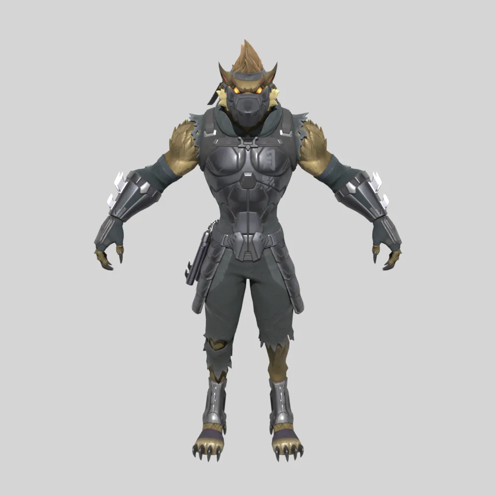 War Wolf Dire - Fortnite 3D Model .c4d .max .obj .3ds .fbx .stl .blend 
