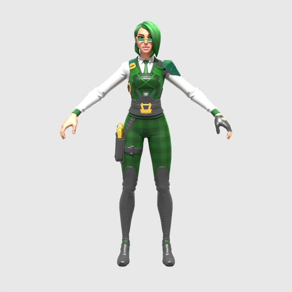 Lucky Envoy - Fortnite 3D Model .c4d .max .obj .3ds .fbx .stl .blend