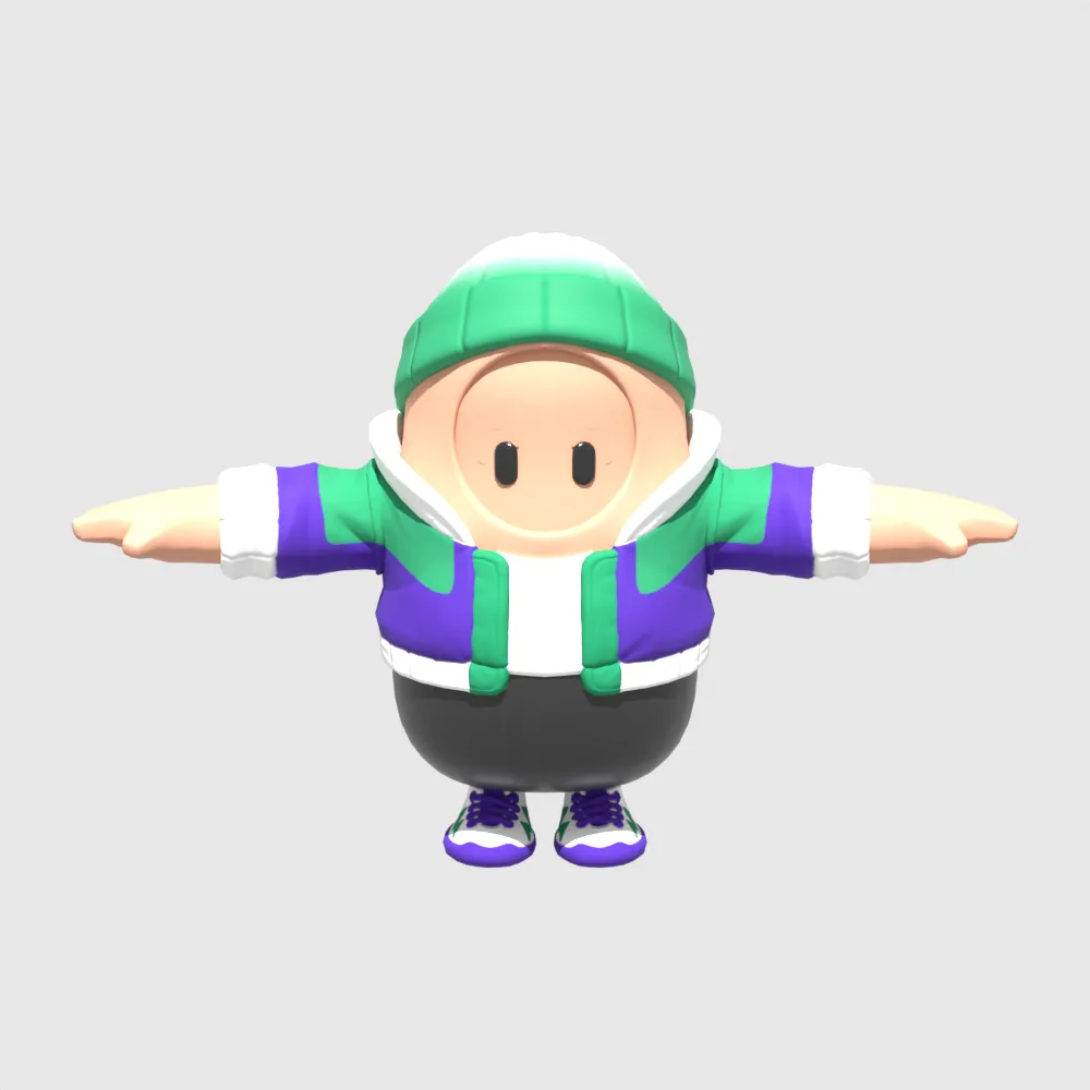 The Winterfest Bandit Fall Guy - Fortnite 3D Model .c4d .max .obj .3ds .fbx .stl .blend 