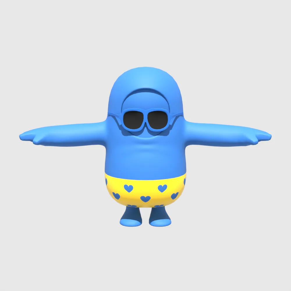 Human Bill Fall Guy - Fortnite 3D Model .c4d .max .obj .3ds .fbx .stl .blend