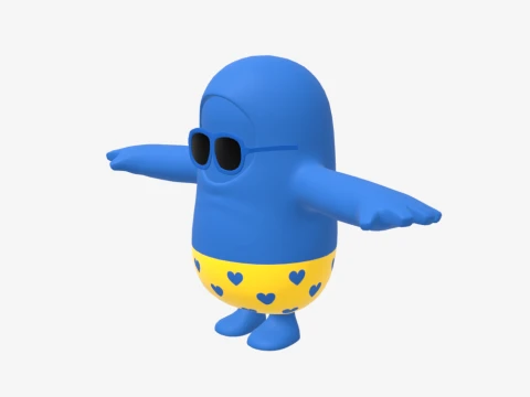Human Bill Fall Guy - Fortnite 3D Model