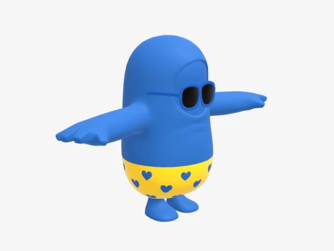 Human Bill Fall Guy - Fortnite 3D Model