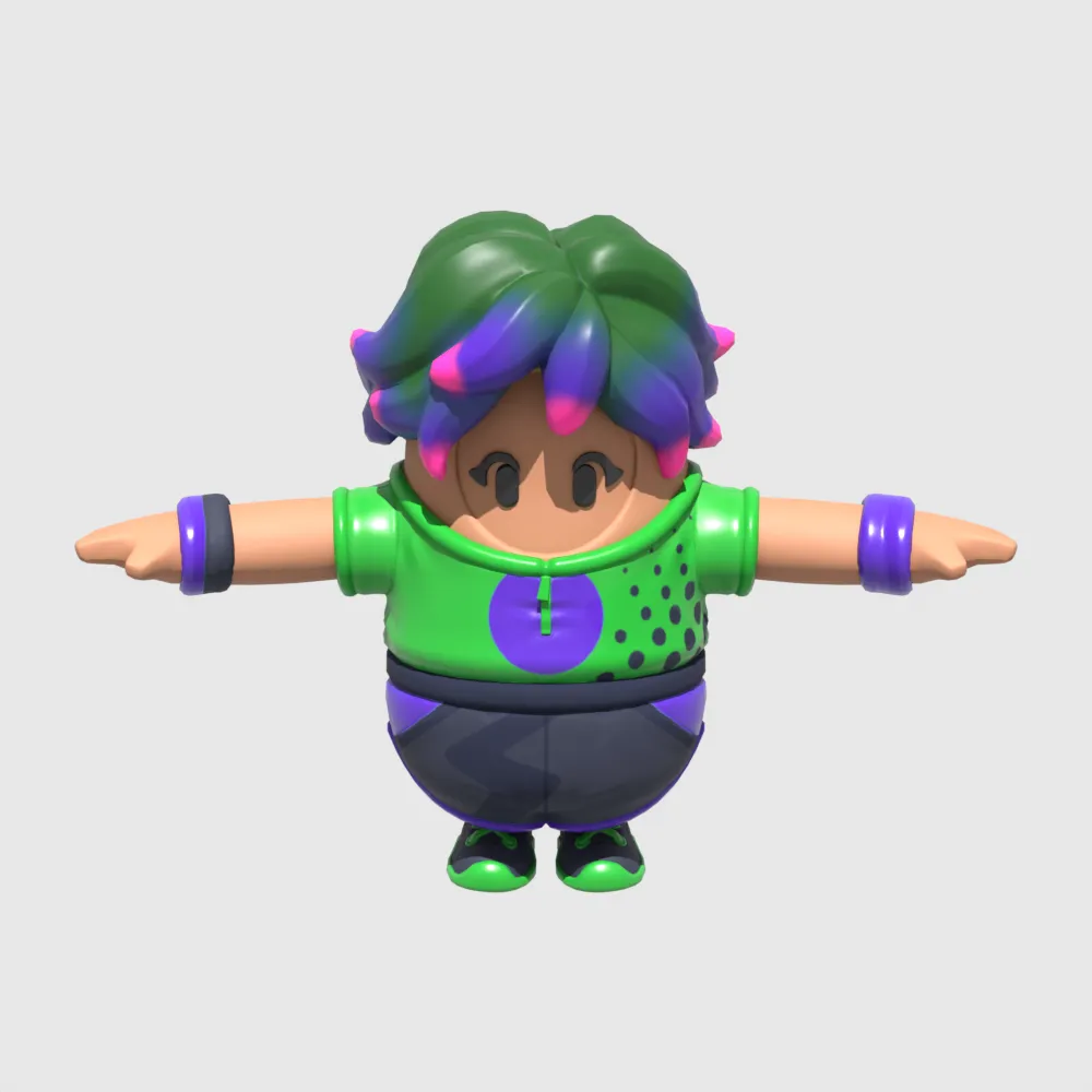 Splatterella Fall Guy - Fortnite 3D Model .c4d .max .obj .3ds .fbx .stl .blend