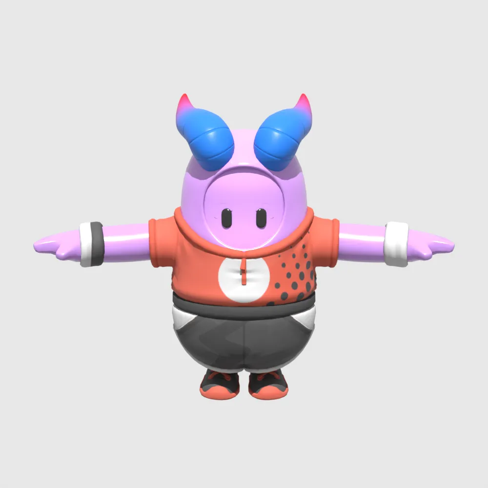 Axo Fall Guy - Fortnite 3D Model .c4d .max .obj .3ds .fbx .stl .blend 