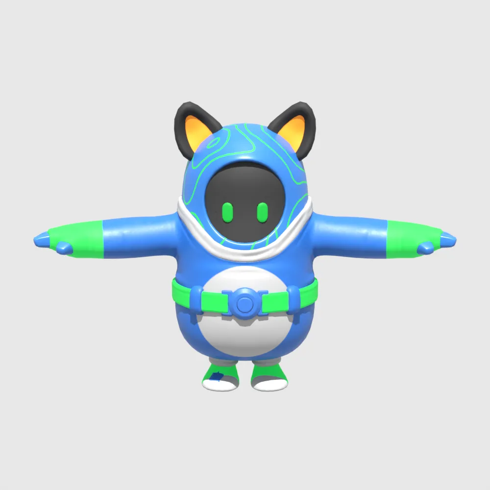 Grriz Fall Guy - Fortnite 3D Model .c4d .max .obj .3ds .fbx .stl .blend 