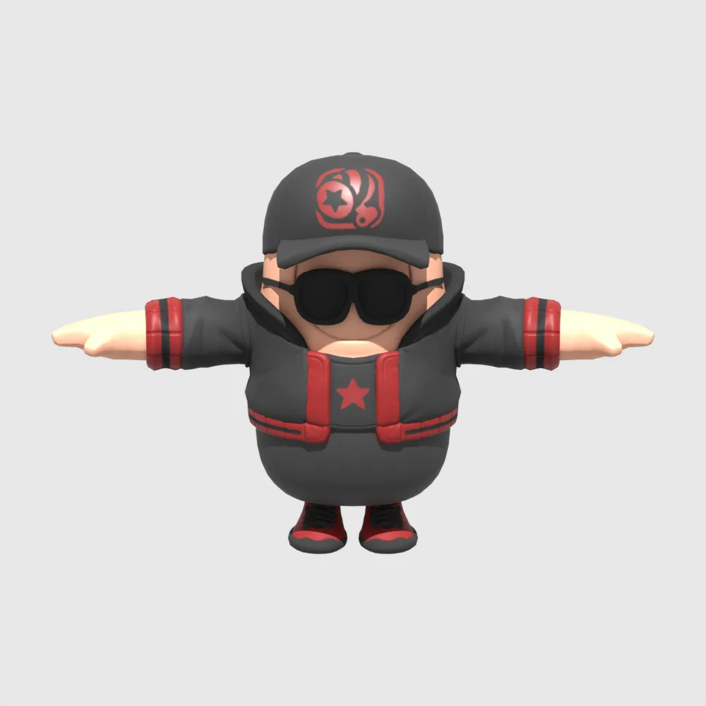 Scarlet Komutanı Fall Guy - Fortnite 3D Model .c4d .max .obj .3ds .fbx .stl .blend 