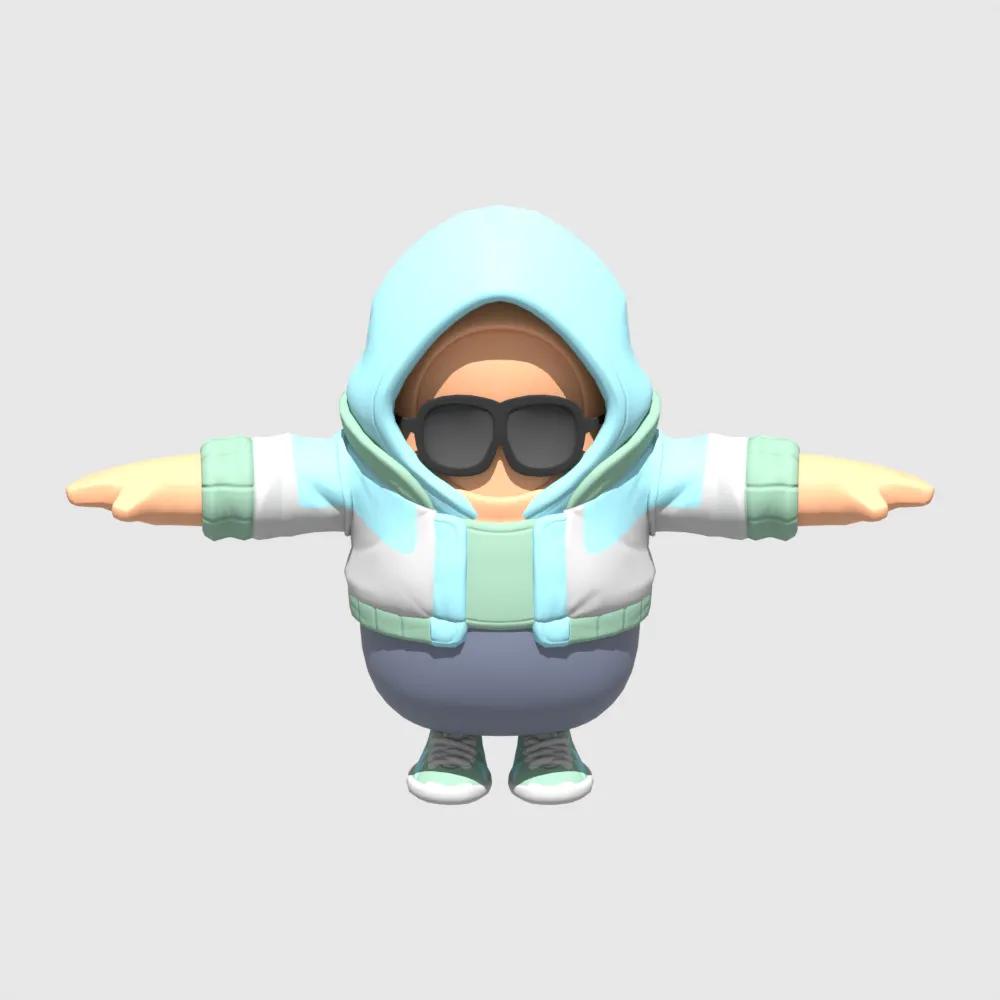 Jax Spade Fall Guy - Fortnite 3D Model .c4d .max .obj .3ds .fbx .stl .blend 