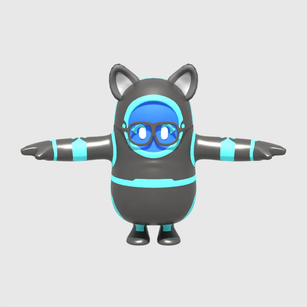 Neko-RX1 Fall Guy - Fortnite 3D Model .c4d .max .obj .3ds .fbx .stl .blend 