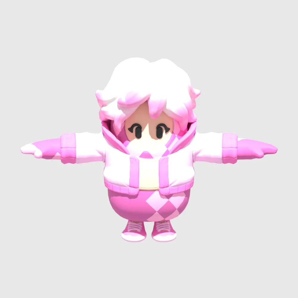 Catrin Glitch Fall Guy - Fortnite 3D Model .c4d .max .obj .3ds .fbx .stl .blend 