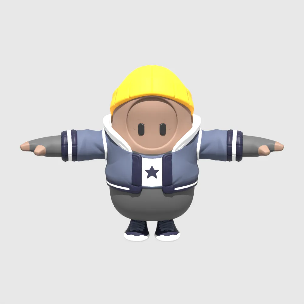 Remi Fall Guy - Fortnite 3D Model .c4d .max .obj .3ds .fbx .stl .blend 