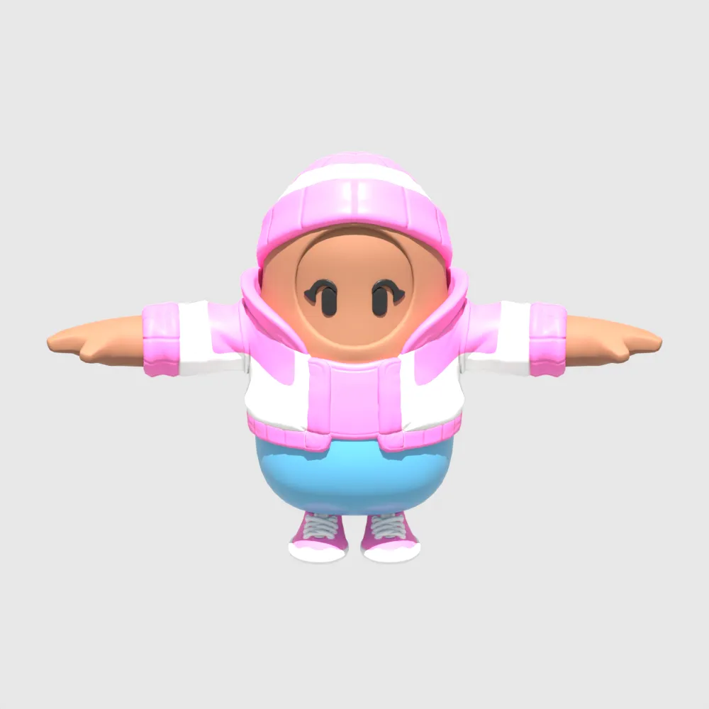 Pastel Fall Guy - Fortnite 3D Model .c4d .max .obj .3ds .fbx .stl .blend
