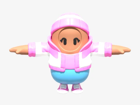 Pastellfarbener Fall Guy &ndash; Fortnite 3D Modell