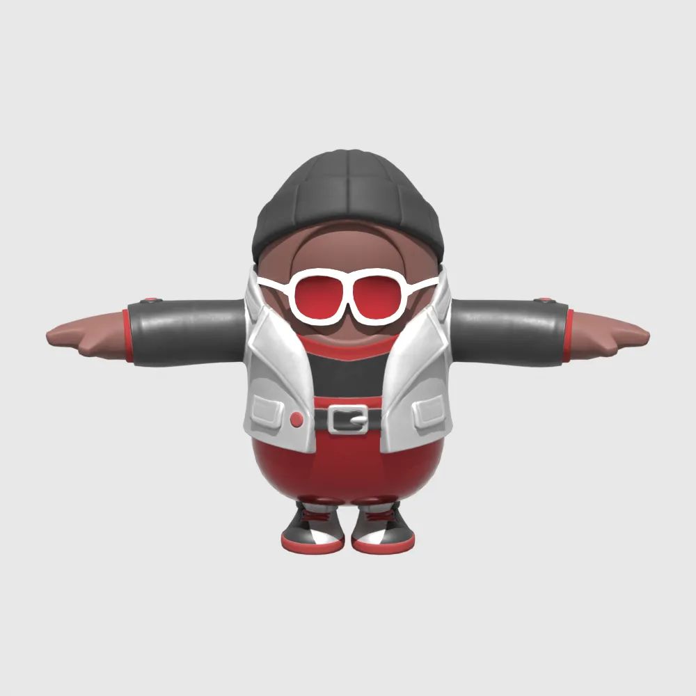 Wild Gunner Fall Guy - Fortnite 3D Model .c4d .max .obj .3ds .fbx .stl .blend
