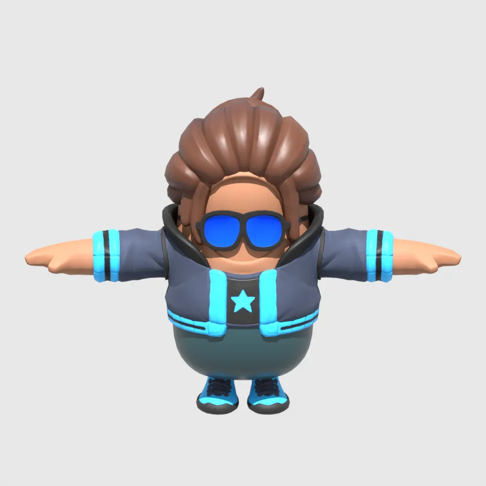 Wavebreaker Fall Guy - Fortnite 3D Model .c4d .max .obj .3ds .fbx .stl .blend 