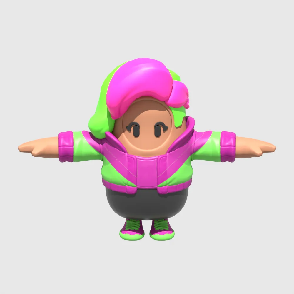 Zoey Fall Guy - Fortnite 3D Model .c4d .max .obj .3ds .fbx .stl .blend 