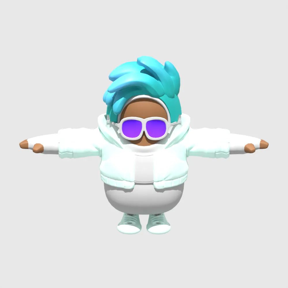 Sleetskull Fall Guy - Fortnite 3D Model .c4d .max .obj .3ds .fbx .stl .blend 