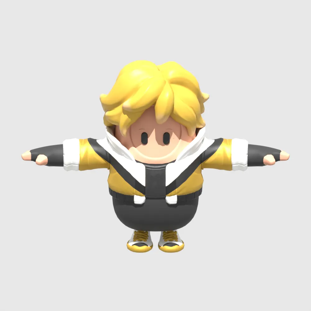 Saff Fall Guy - Fortnite 3D Model .c4d .max .obj .3ds .fbx .stl .blend 