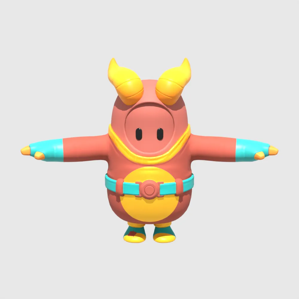 Guff Fall Guy - Fortnite 3D Model .c4d .max .obj .3ds .fbx .stl .blend 