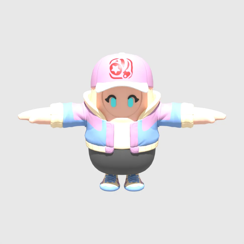 Retro Zoe Clash Fall Guy - Fortnite 3D Model .c4d .max .obj .3ds .fbx .stl .blend 