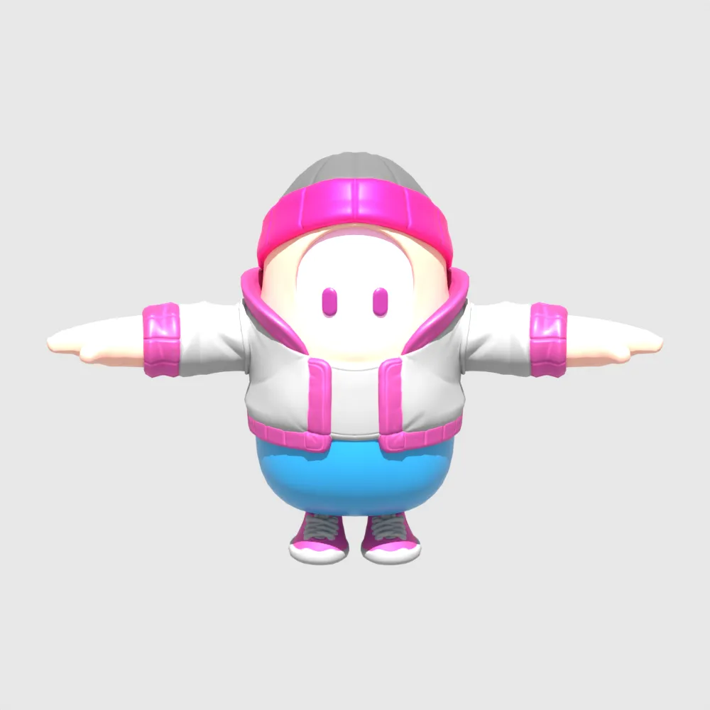 Pinkie Fall Guy - Fortnite 3D Model .c4d .max .obj .3ds .fbx .stl .blend 