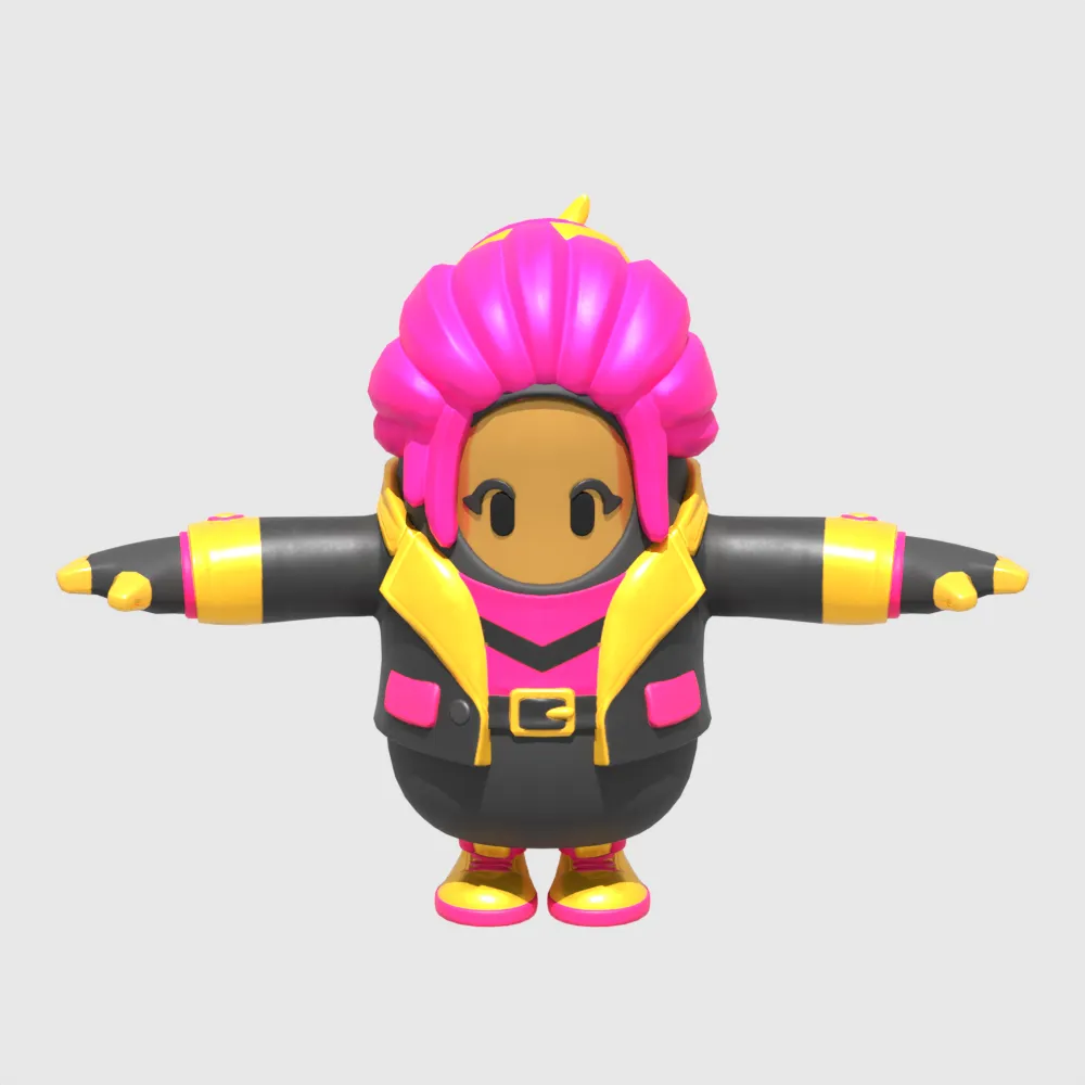 Golden Focus Fall Guy - Fortnite 3D Model .c4d .max .obj .3ds .fbx .stl .blend 