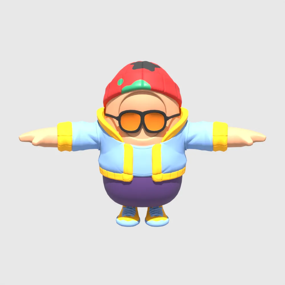 Aubrey Fall Guy - Fortnite 3D Model .c4d .max .obj .3ds .fbx .stl .blend 