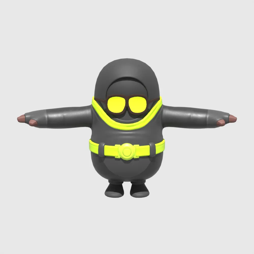 Waveripper Fall Guy - Fortnite 3D Model .c4d .max .obj .3ds .fbx .stl .blend 