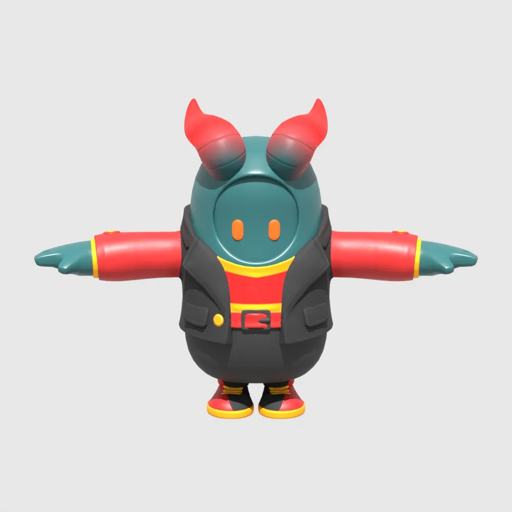 Firewalker Fall Guy - Fortnite 3D Model .c4d .max .obj .3ds .fbx .stl .blend