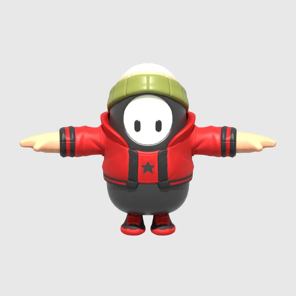 Bao Bros Fall Guy - Fortnite 3D Model .c4d .max .obj .3ds .fbx .stl .blend 