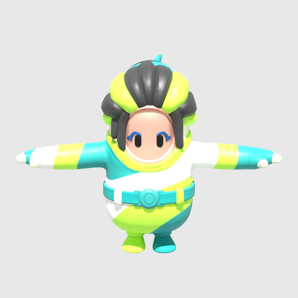 Designer Tsuki Fall Guy - Fortnite 3D Model .c4d .max .obj .3ds .fbx .stl .blend