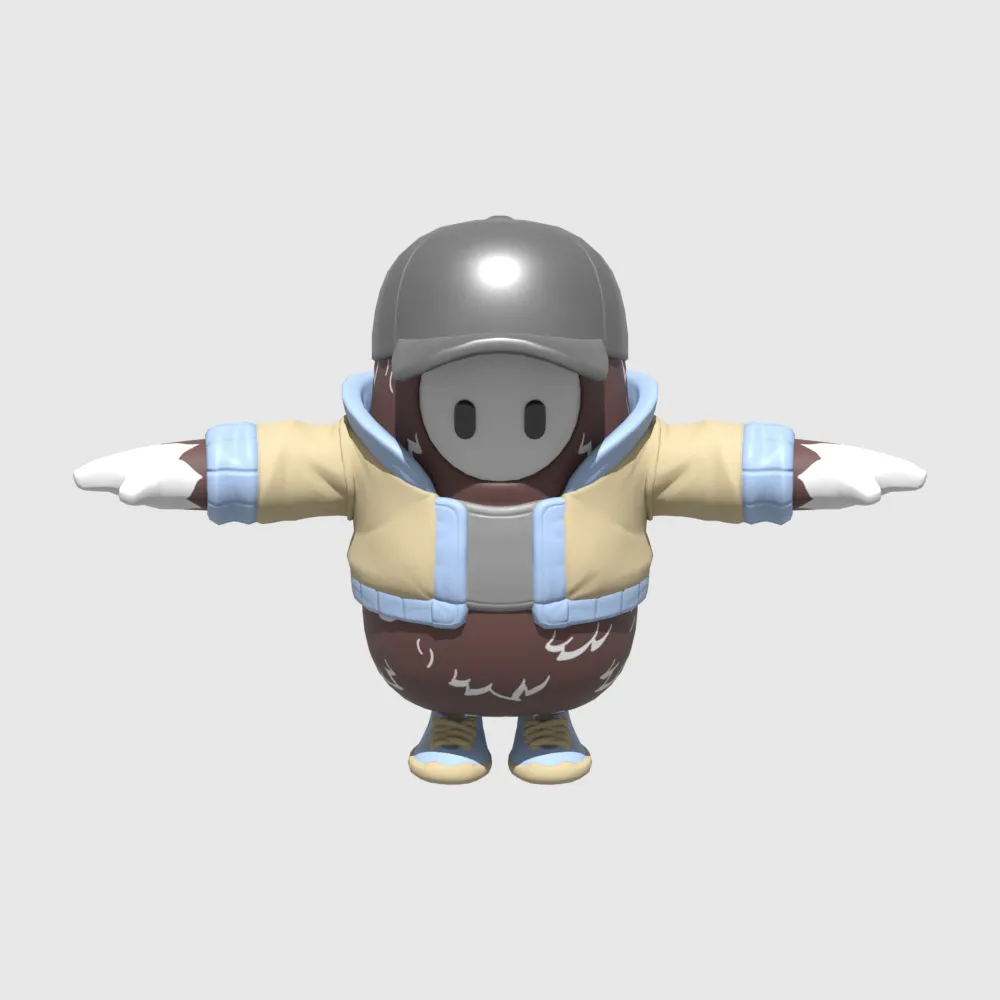 Rufus Fall Guy - Fortnite 3D Model .c4d .max .obj .3ds .fbx .stl .blend 