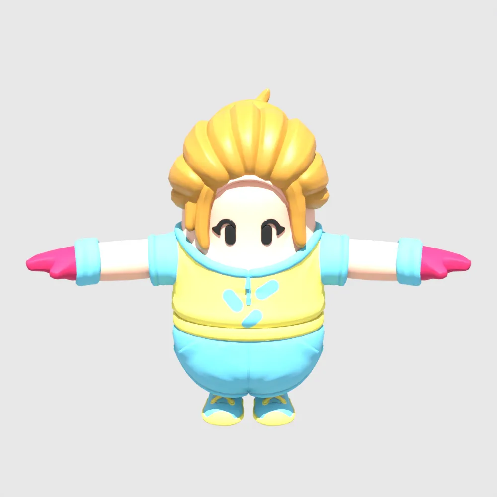 Dee Fall Guy - Fortnite 3D Model .c4d .max .obj .3ds .fbx .stl .blend