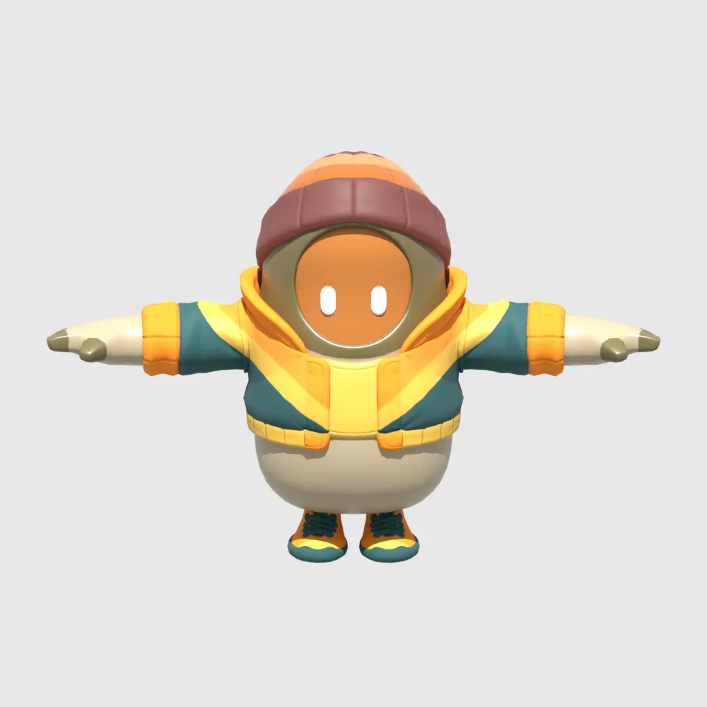 Mancake Fall Guy - Fortnite 3D Model .c4d .max .obj .3ds .fbx .stl .blend 