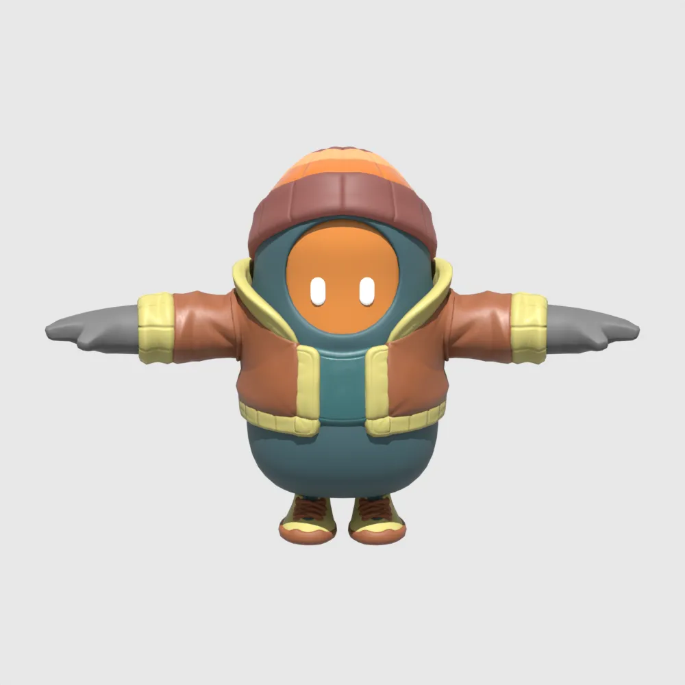 Major Mancake Fall Guy - Fortnite 3D Model .c4d .max .obj .3ds .fbx .stl .blend 